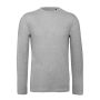 T-shirt pour homme à manches longues en coton biologique B&C couleur gris chiné