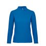 Polo basique pour femme à manches longues en coton 180 g/m² B&C couleur bleu roi