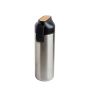 Bouteille thermos en inox avec anse et détail en bambou 600 ml