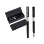 Ensemble roller et stylo en métal design avec boîte, encre noire