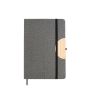 Carnet en lin avec support pour mobile et ruban A5 pages lisses