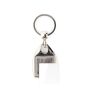 Porte-clés métallique carré avec papier personnalisable des deux côtés