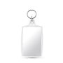 Porte-clés rectangulaire avec couverture en acrylique et papier inséré couleur transparent