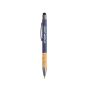 Stylo en aluminium et liège avec texture caoutchoutée encre bleue