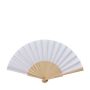 Éventail à main fabriqué en bois et polyester avec design uni
