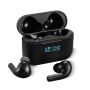 Classiques écouteurs True Wireless Stereo dans étui de charge noir avec zone d'impression