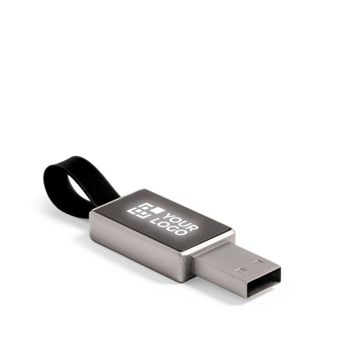 USB métallique impression intégrale avec logo lumineux et lanière
