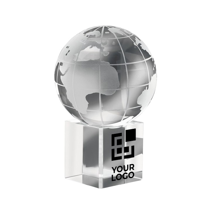 Presse-papiers avec globe terrestre couleur transparent