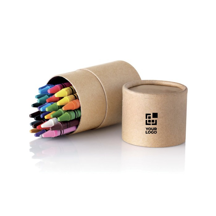 Boîte de 30 crayons cires de couleur à offrir couleur beige troisième vue