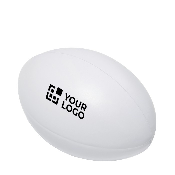 Ballon de rugby anti-stress pour publicité couleur blanc