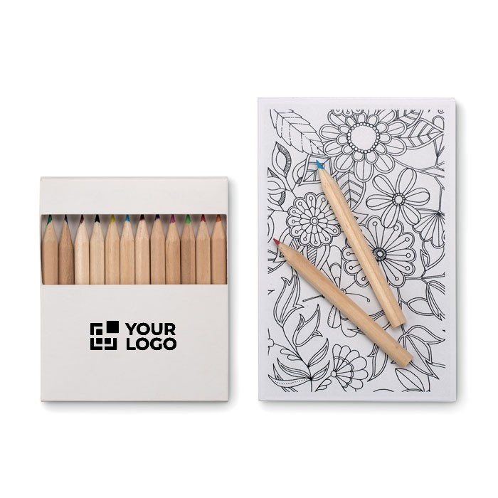 Ensemble de crayons de couleur publicitaires couleur blanc