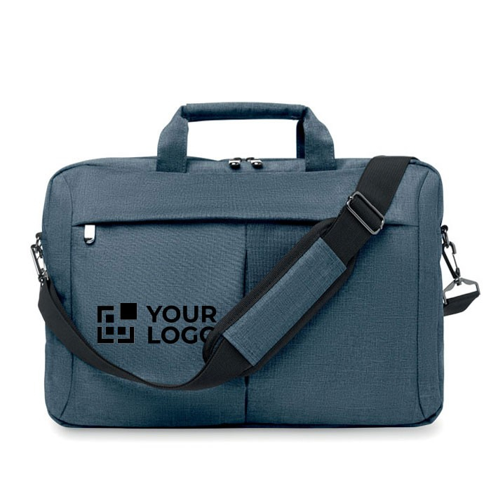 Sacoche publicitaire pour ordinateur 15" vue avec zone d'impression