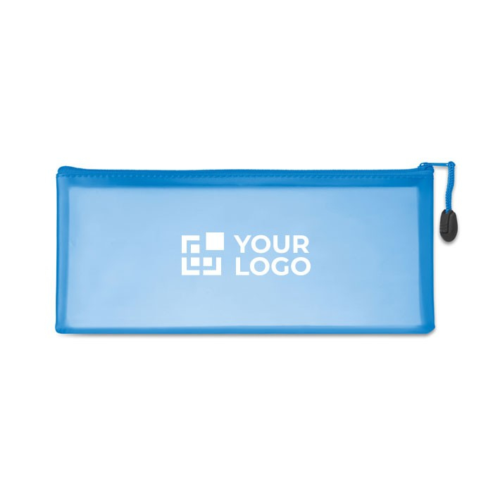 Trousse publicitaire transparent couleur bleu