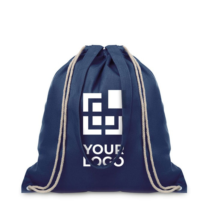 Sacs à dos publicitaires en toile de couleur couleur noir