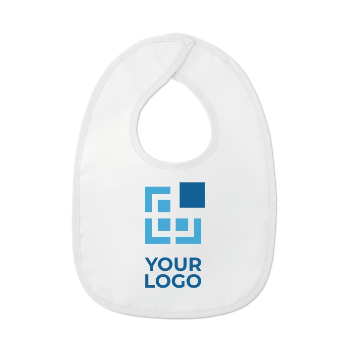 Bavoir publicitaire pour bébé couleur blanc