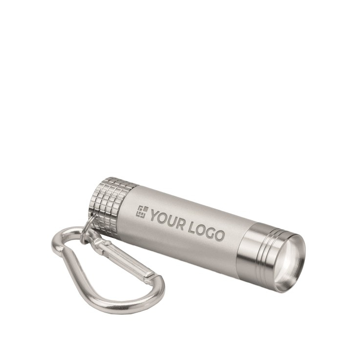 Lampe torche avec logo lumineux couleur argenté