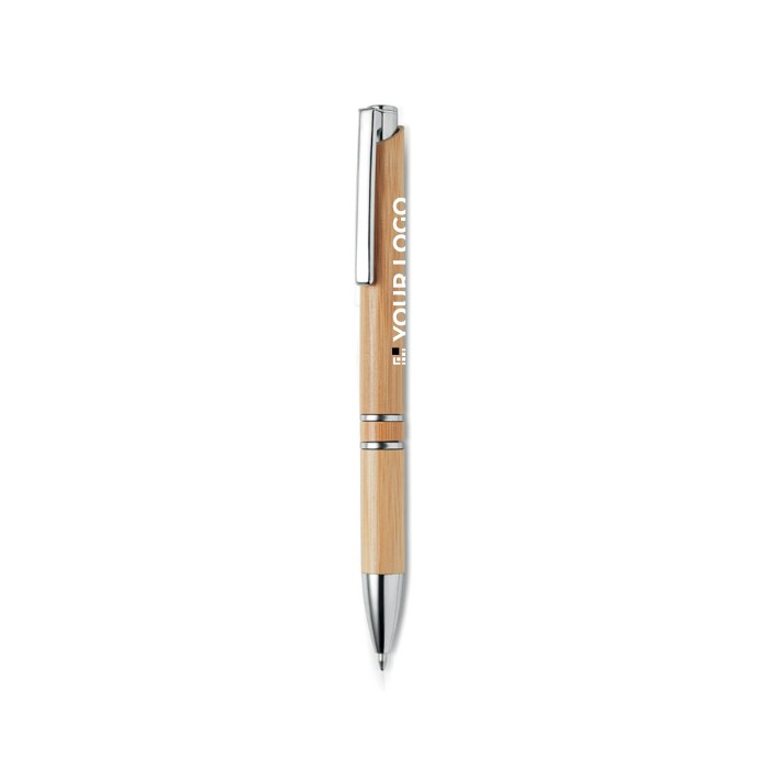 Stylo en bambou avec logo couleur bois