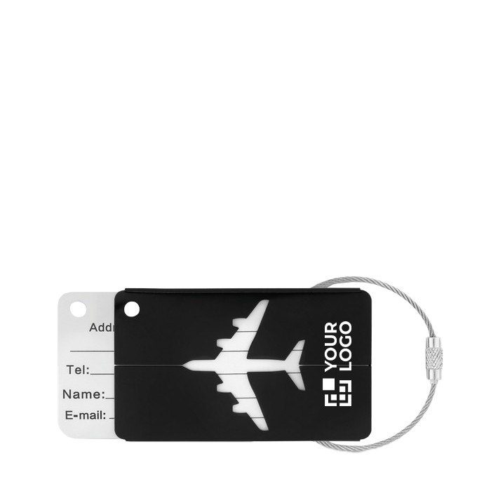 Porte étiquette pour bagage en aluminium
