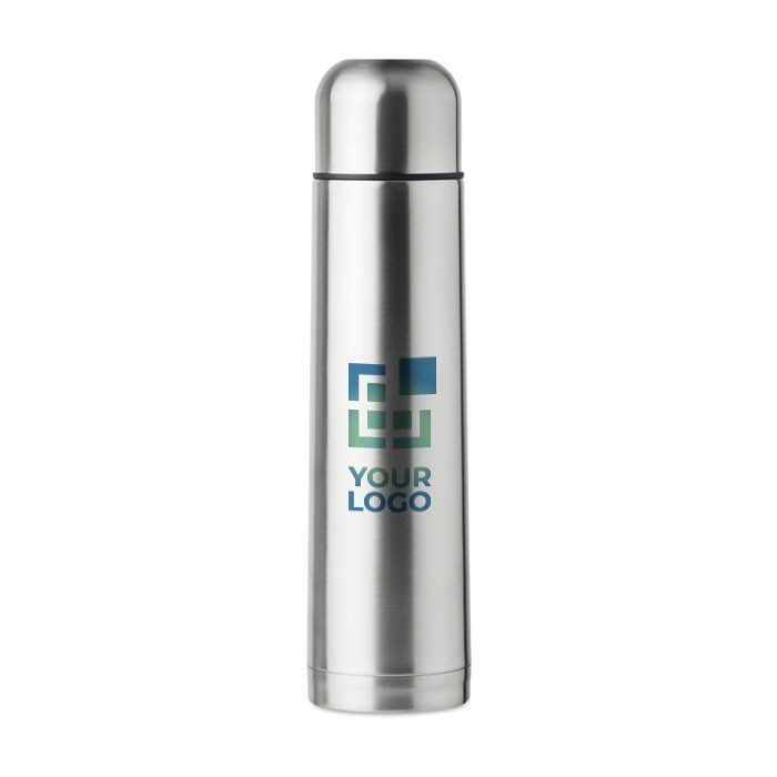 Bouteille thermos personnalisée de capacité 1L couleur argenté mat