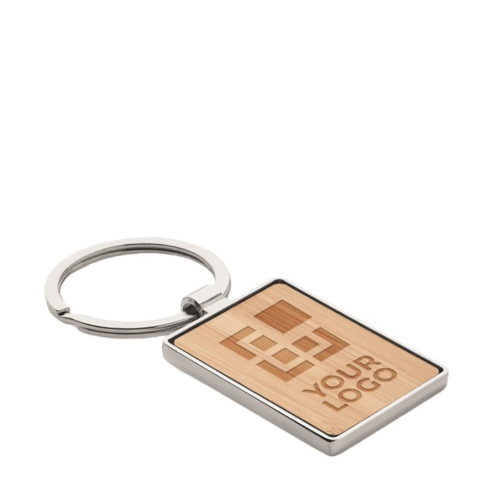 Porte-clés rectangulaire en bambou