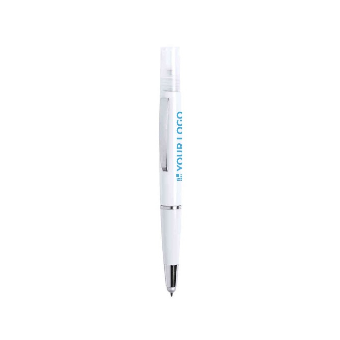 Stylo avec pulvérisateur de désinfectant avec zone d'impression