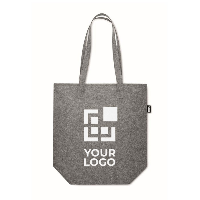 Sac en feutrine personnalisable vue avec zone d'impression