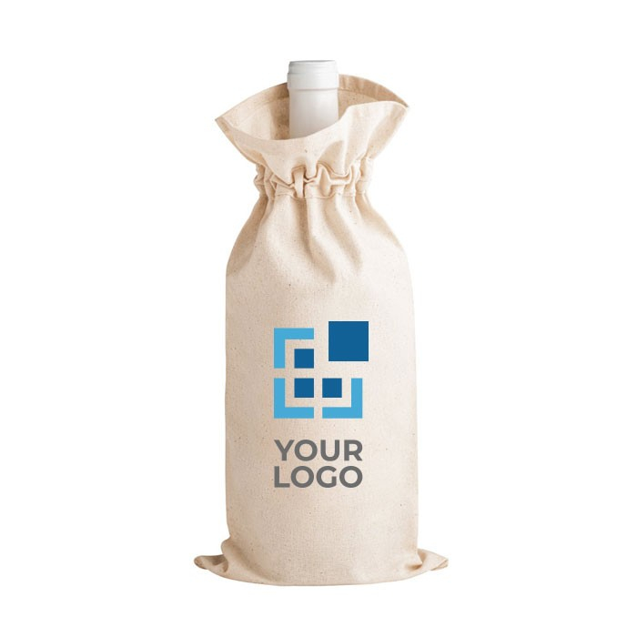 Sac personnalisable pour le vin vue avec zone d'impression