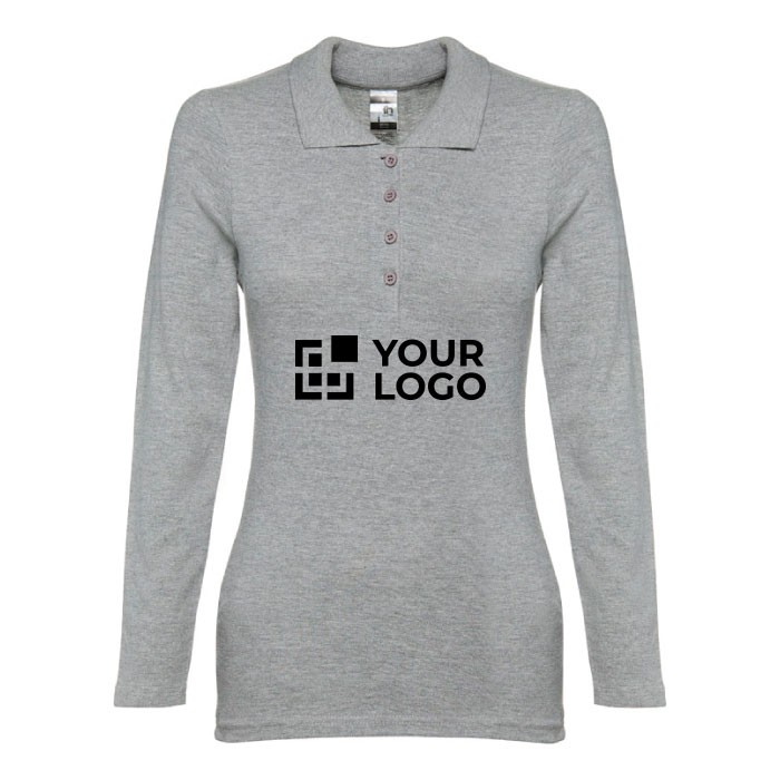 Polo imprimé avec manches longues 210 g/m2 avec zone d'impression