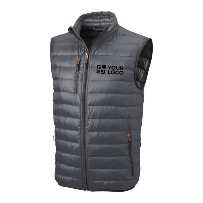 Bodywarmer duvet léger publicitaire avec zone d'impression