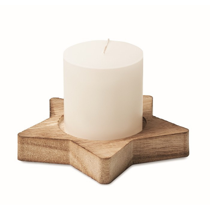 Porte-bougie personnalisée pour Noël couleur bois