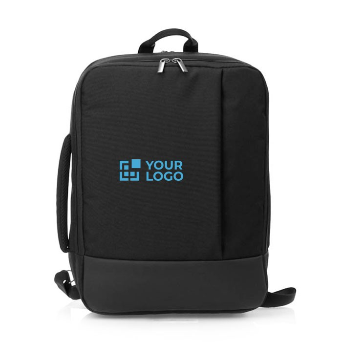 2 en 1 sac à dos et porte-documents pour ordinateur couleur noir première vue
