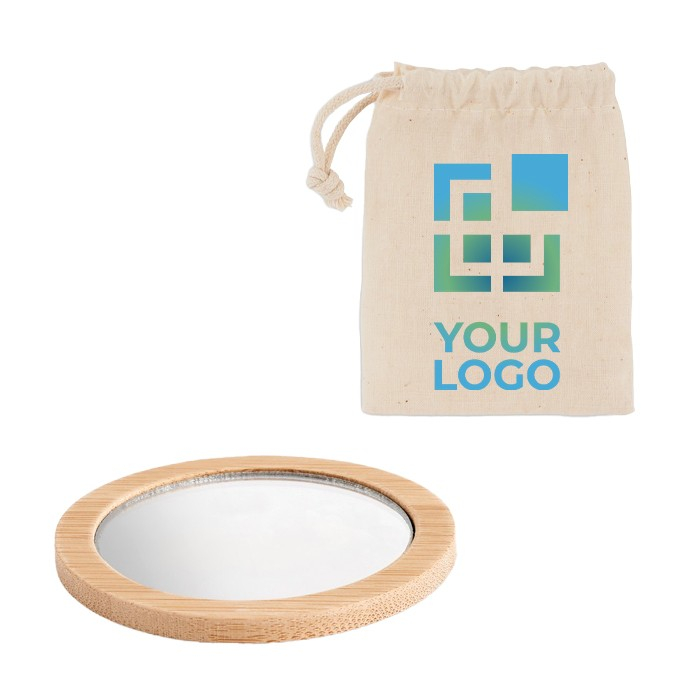 Miroir de maquillage en bambou couleur bois
