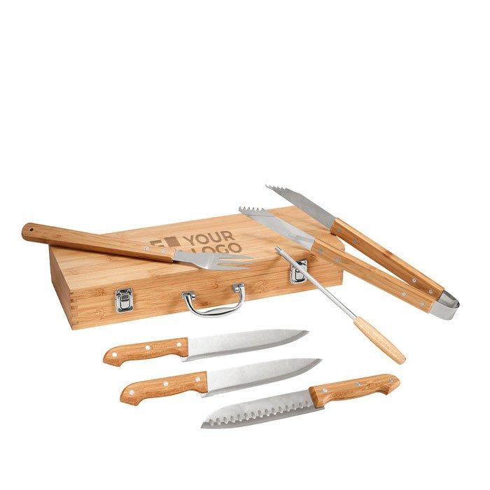 Ensemble d'ustensiles pour barbecue vue avec zone d'impression