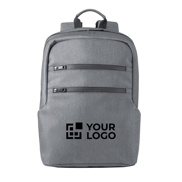 Sac à dos en nylon avec poche RFID avec zone d'impression