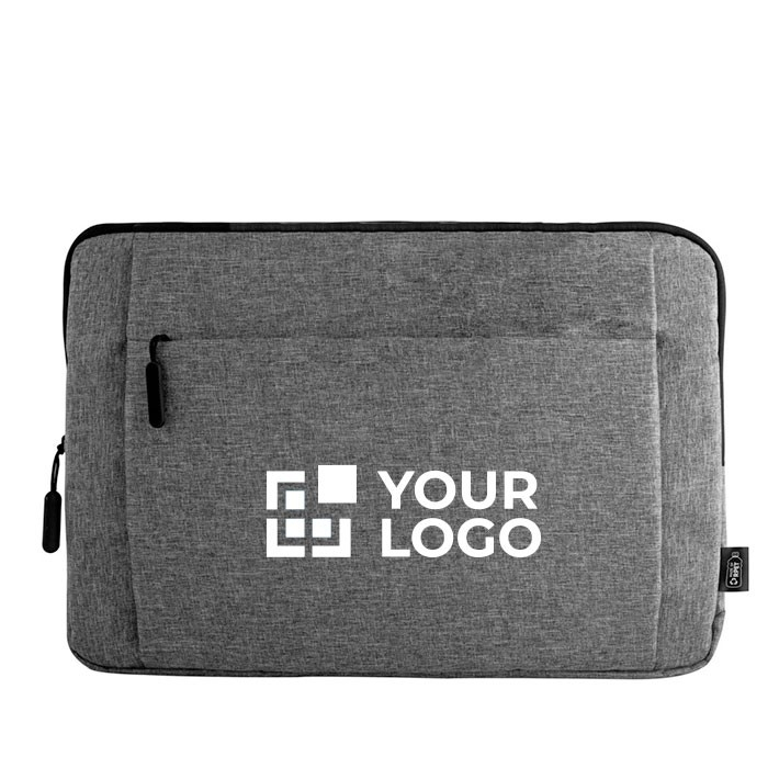 Pochette matelassée en polyester RPET vue avec zone d'impression