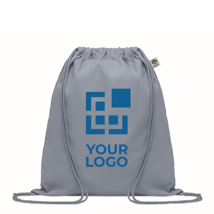 Sac à dos publicitaire bio 140 g/m2 avec zone d'impression