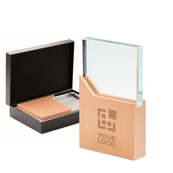 Plaque ou trophée en verre