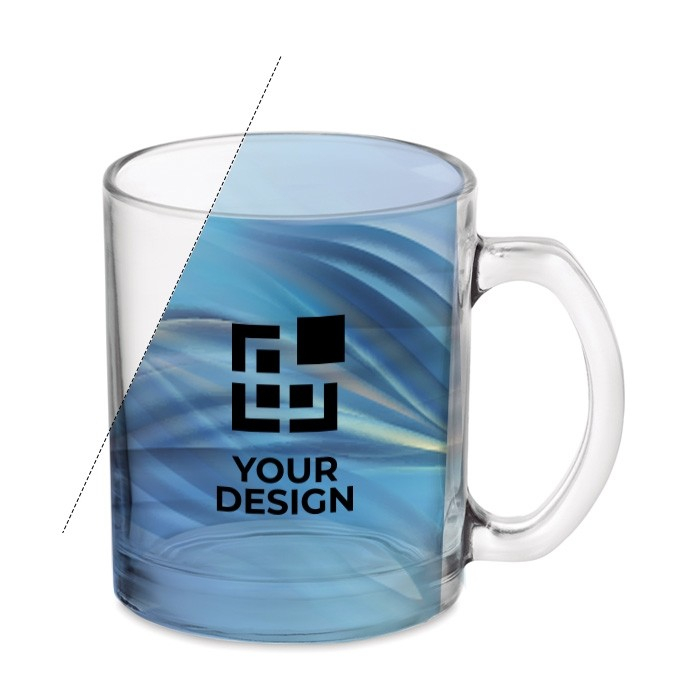 Tasse en verre pour sublimation avec zone d'impression