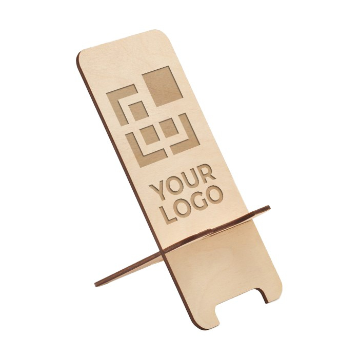 Support de téléphone portable en bois avec zone d'impression