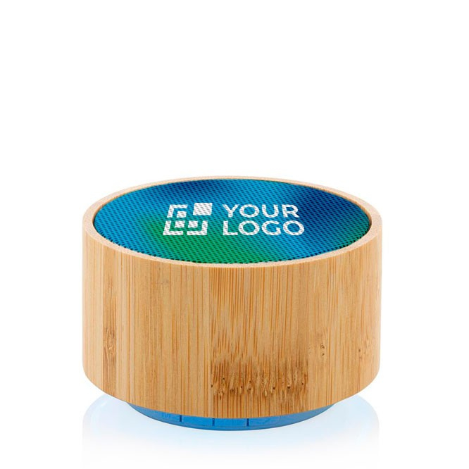 Enceinte sans fil ronde en bambou