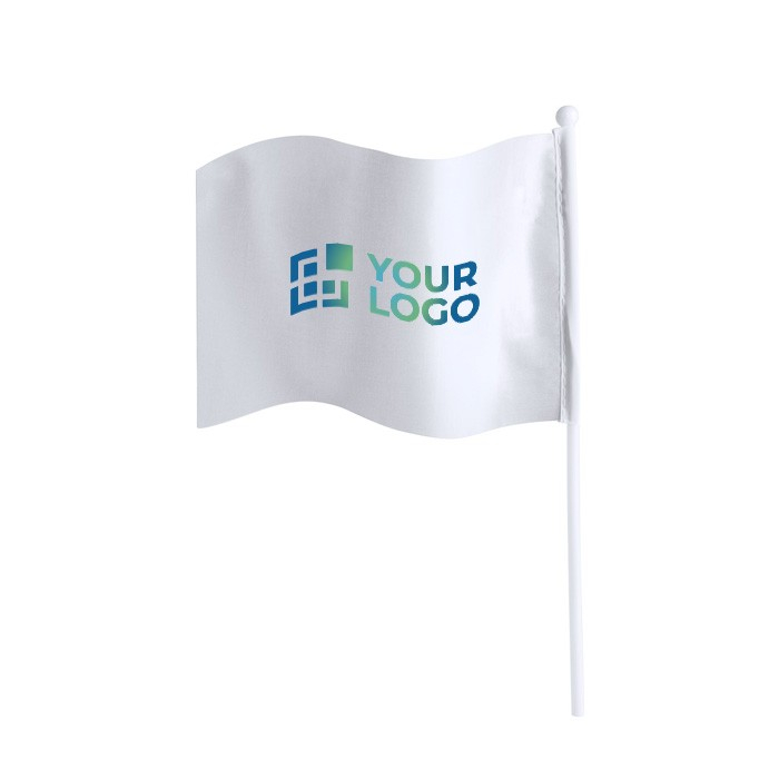 Banderole rectangulaire en polyester avec un bâton blanc