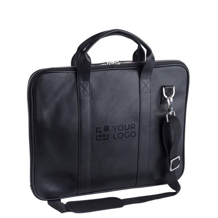 Sacoche pour PC 15'' en cuir multicompartiments