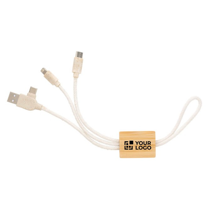 Set de câbles pour porte-clés 4-en-1 en coton et bambou