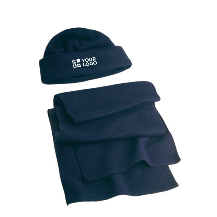 Ensemble polaire bonnet et écharpe en polyester 200 g/m²