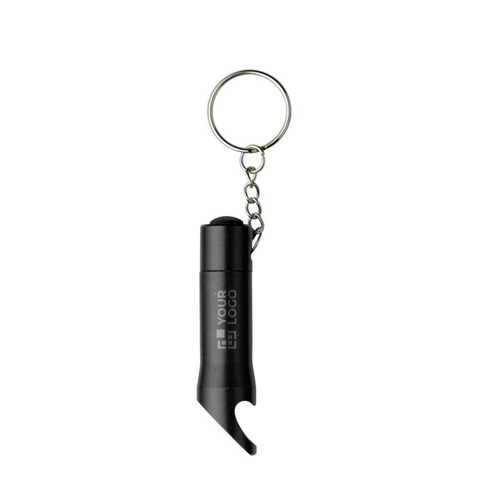 Porte-clés en aluminium, lampe de poche 3 LED et décapsuleur