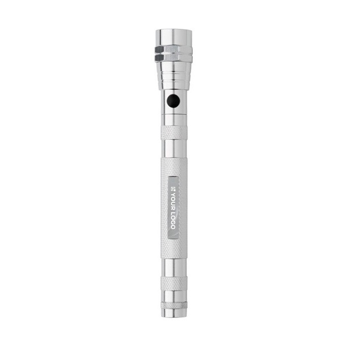 Lampe torche rétractable en aluminium avec 3 LED, 55cm