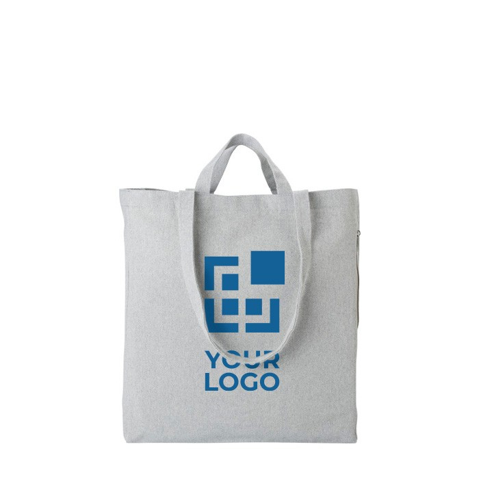 Sac en coton recyclé avec zip latéral et double poignée
