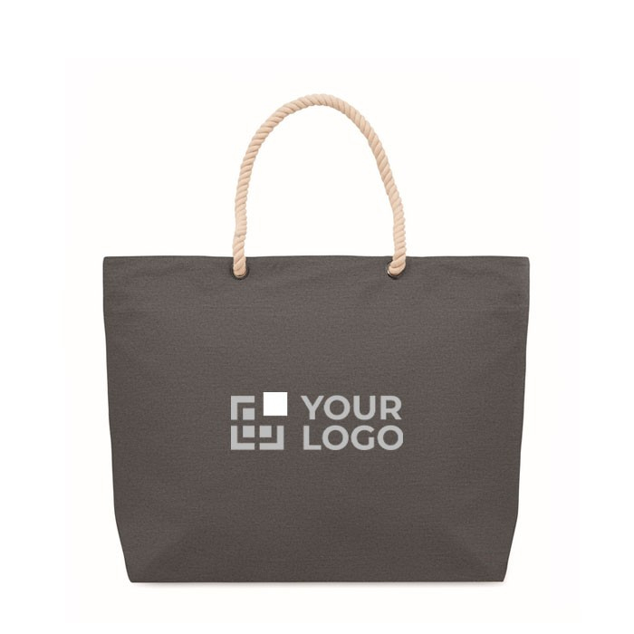 Sac en coton recyclé à anses en corde naturelle 220 g/m²