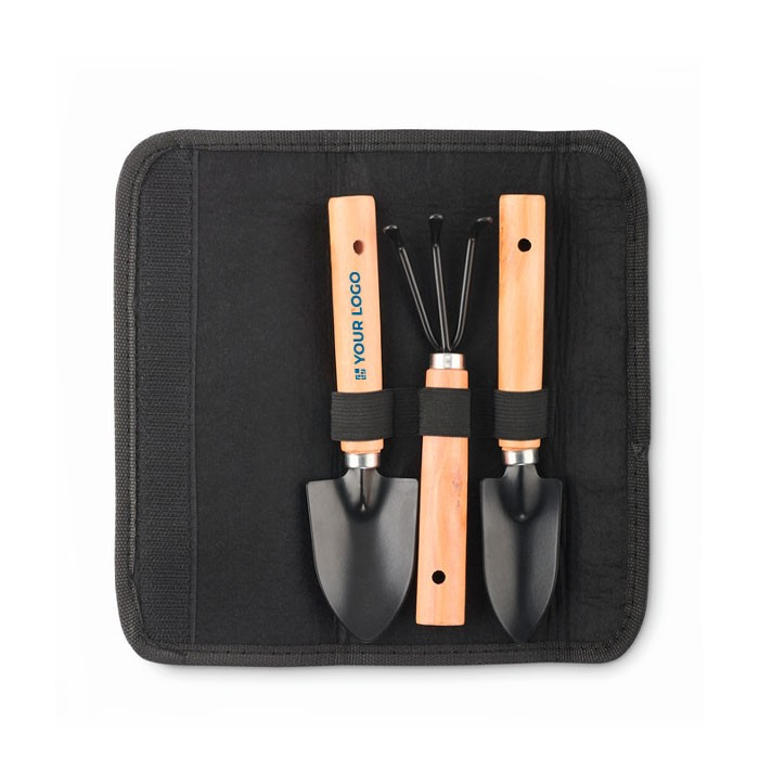 Set de 3 outils de jardinage dans un étui en feutre RPET