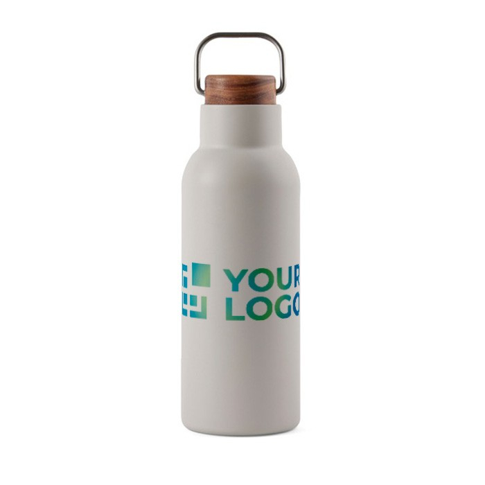 Thermos en inox recyclé à poignée et bouchon en bois 580ml